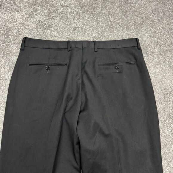 Express Photographer Wool Blend Dress Pants Men 32x32 Black Straight Leg Stretch - Picture 3 of 15